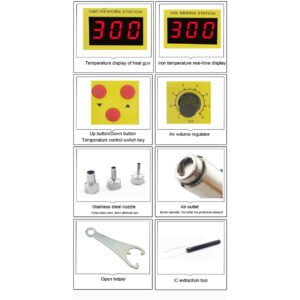 double led display 2 in 1 intelligent leadfree hot air gun with helical wind solder iron bst 898d 12