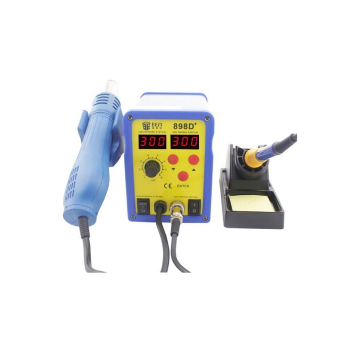 double led display 2 in 1 intelligent leadfree hot air gun with helical wind solder iron bst 898d 2