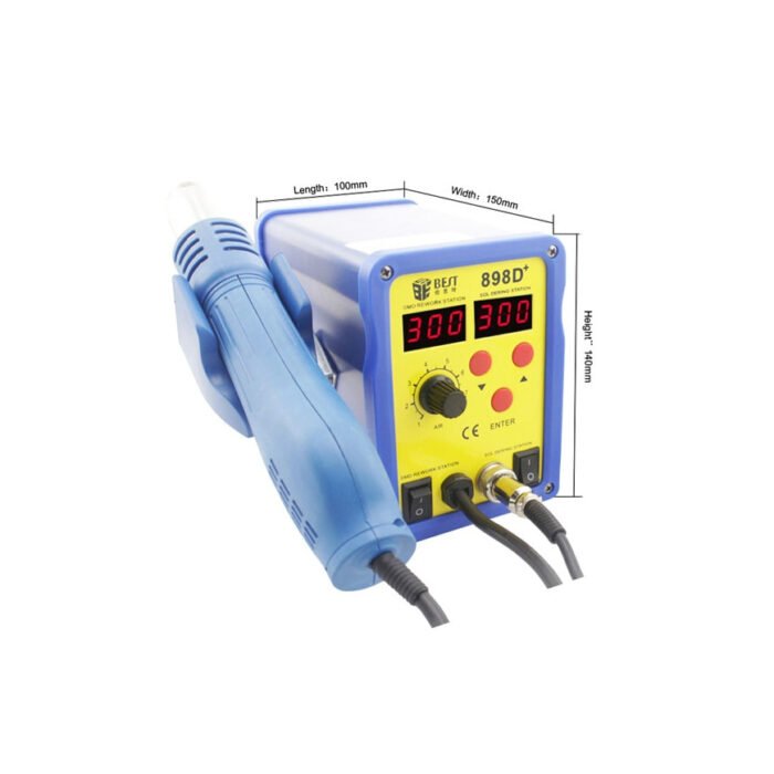 double led display 2 in 1 intelligent leadfree hot air gun with helical wind solder iron bst 898d 8