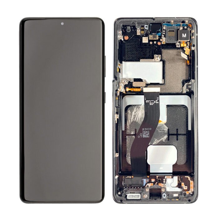 samsung galaxy s21 ultra oled screen assembly with frame phantom black 1