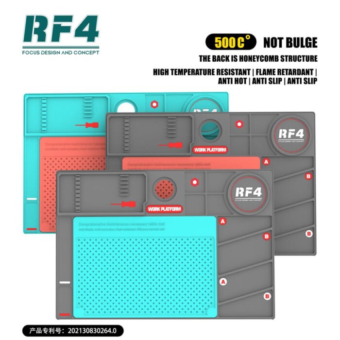 23011 ​rf4 rf po2 heat resistant silicone maintenance pad with thermoplastic work mat 07